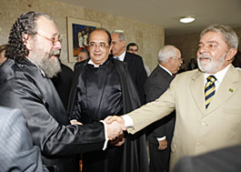 Ministro Eros Grau e pres. da República, Luiz Inácio Lula da Silva, antes da sessão de abertura do Ano Judiciário de 2010. (01/02/2010) - Nelson Jr./SCO/STF