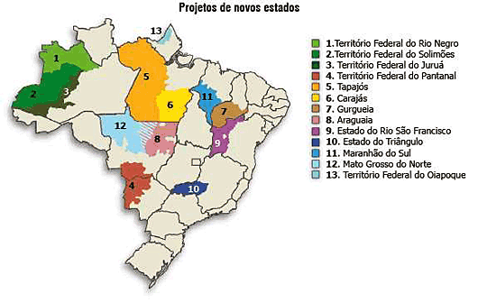 Projetos em análise na Câmara podem dividir o País em 40 estados - Agência Câmara
