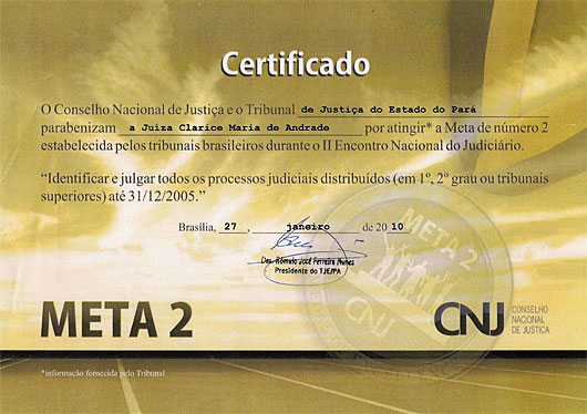 RECONHECIMENTO CNJ META 2 - Arquivo Pessoal