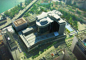 Simula&ccedil;&atilde;o vista de cima de como vai ficar a L&acirc;mina central do TJ-RJ - Claudia Meirelles