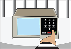 Preso votando em urna eletr&ocirc;nica - Ilustra&ccedil;&atilde;o - Jeferson Heroico