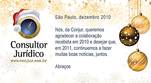 Cart&atilde;o de Natal 2010 - ConJur