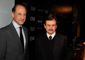 Cezar Peluso e Paulo Skaf, presidente da Fiesp, durante Semin&aacute;rio sobre media&ccedil;&atilde;o e concilia&ccedil;&atilde;o de conflitos judiciais organizado pelo CNJ em parceria com a Fiesp e a Faap. - fiesp.com.br