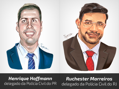 Caricatura Ruchester Marreiros e Henrique Hoffmann [Spacca]