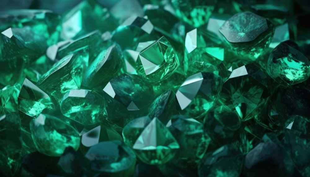 Esmeraldas pedras preciosas cristais verdes