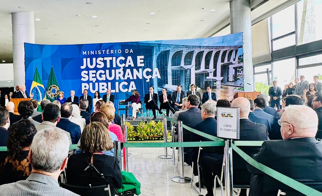 O presidente Lula discursa durante a posse de Ricardo Lewandowski
