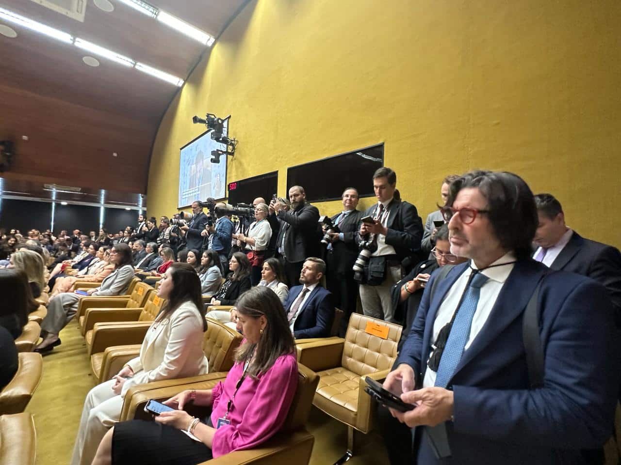 Profissionais da imprensa cobrem a abertura do ano judiciário no Supremo