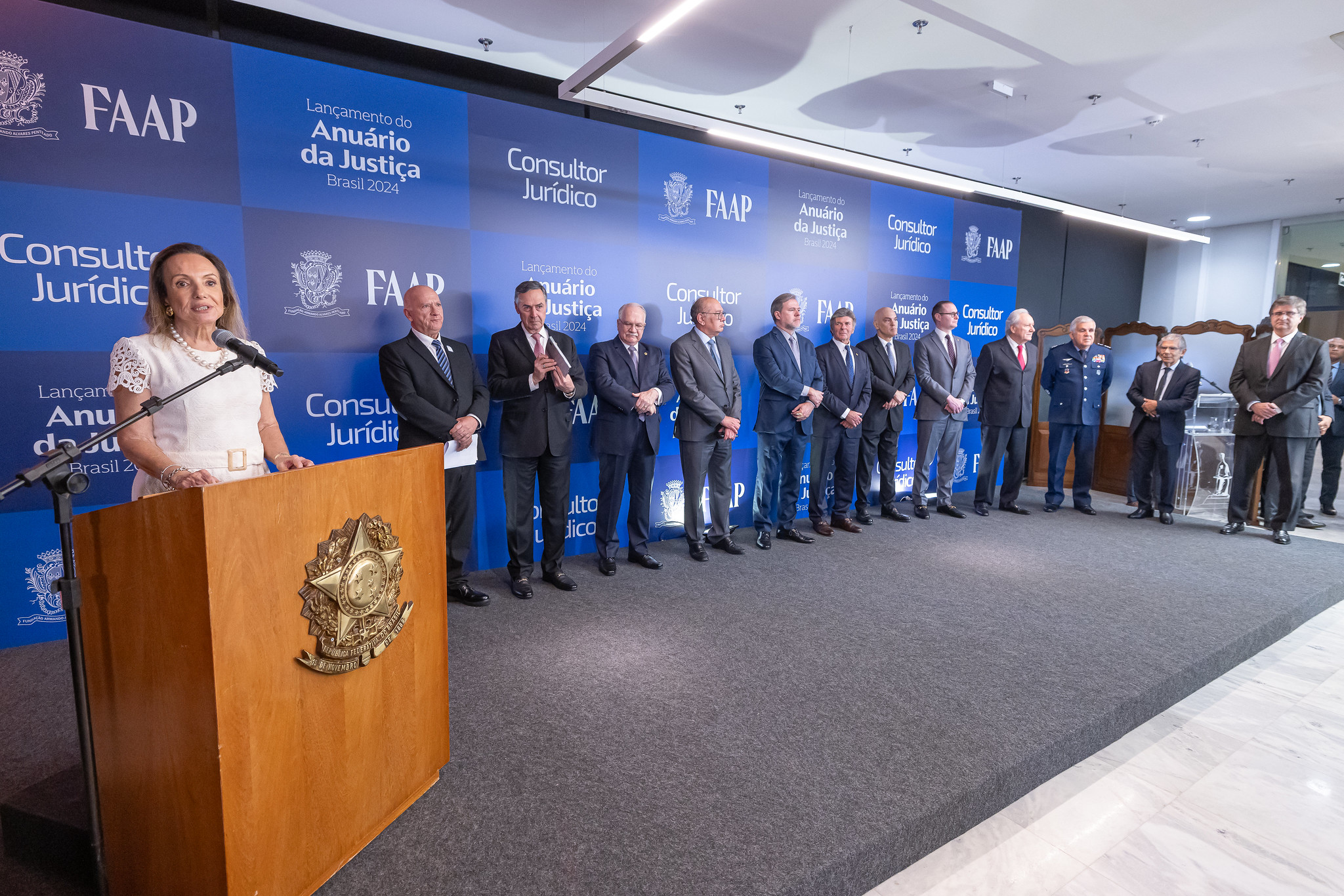 Celita Procópio discursa no lançamento do Anuário da Justiça Brasil 2024