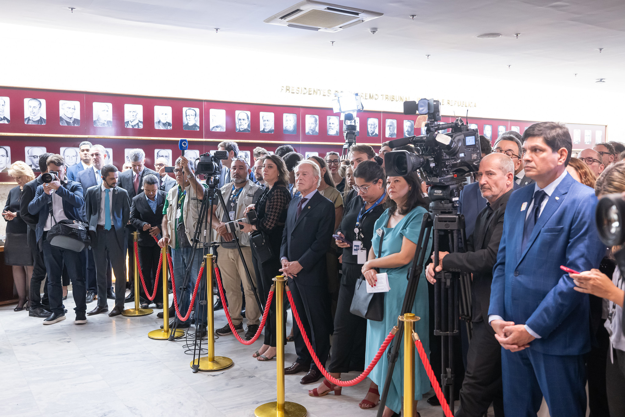 Profissionais de imprensa no lançamento do Anuário da Justiça Brasil 2024