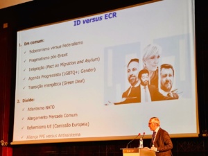 Riccardo Marchi durante sua palestra no último dia do XII Fórum Jurídico de Lisboa