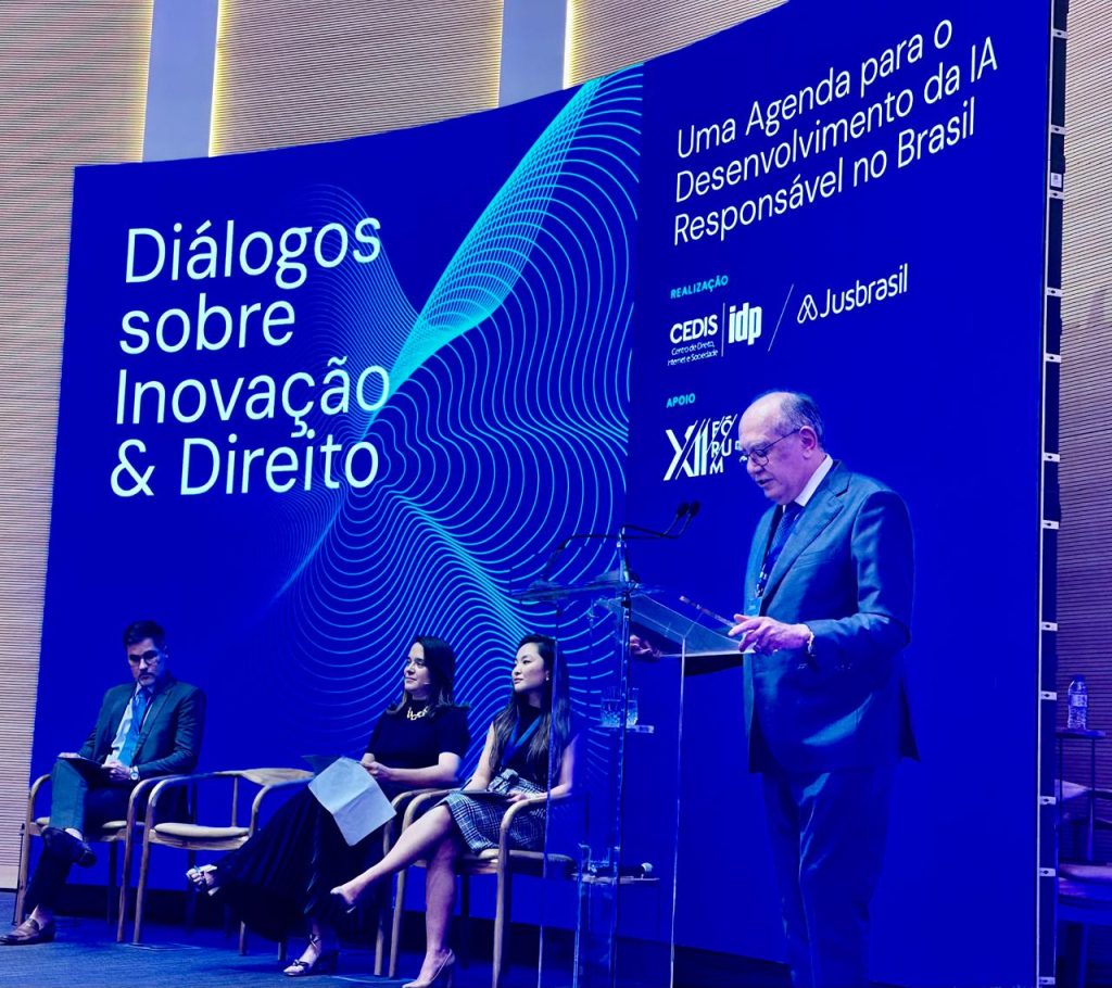Gilmar Mendes fala no painel "Uma agenda para o desenvolvimento da IA Responsável no Brasil"