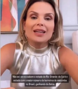 Michele Mendonça Dias Abreu, influencer que culpou terreiros por enchentes no Rio Grande do Sul