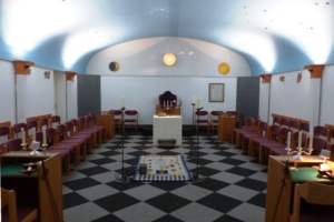 Interior de uma loja maçônica, maçonaria