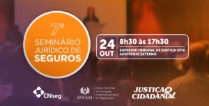 Banner de divulgação do 7º Seminário Jurídico de Seguros