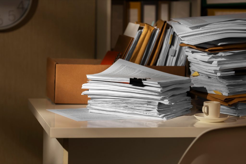 Pilha de processos, pilha de documentos