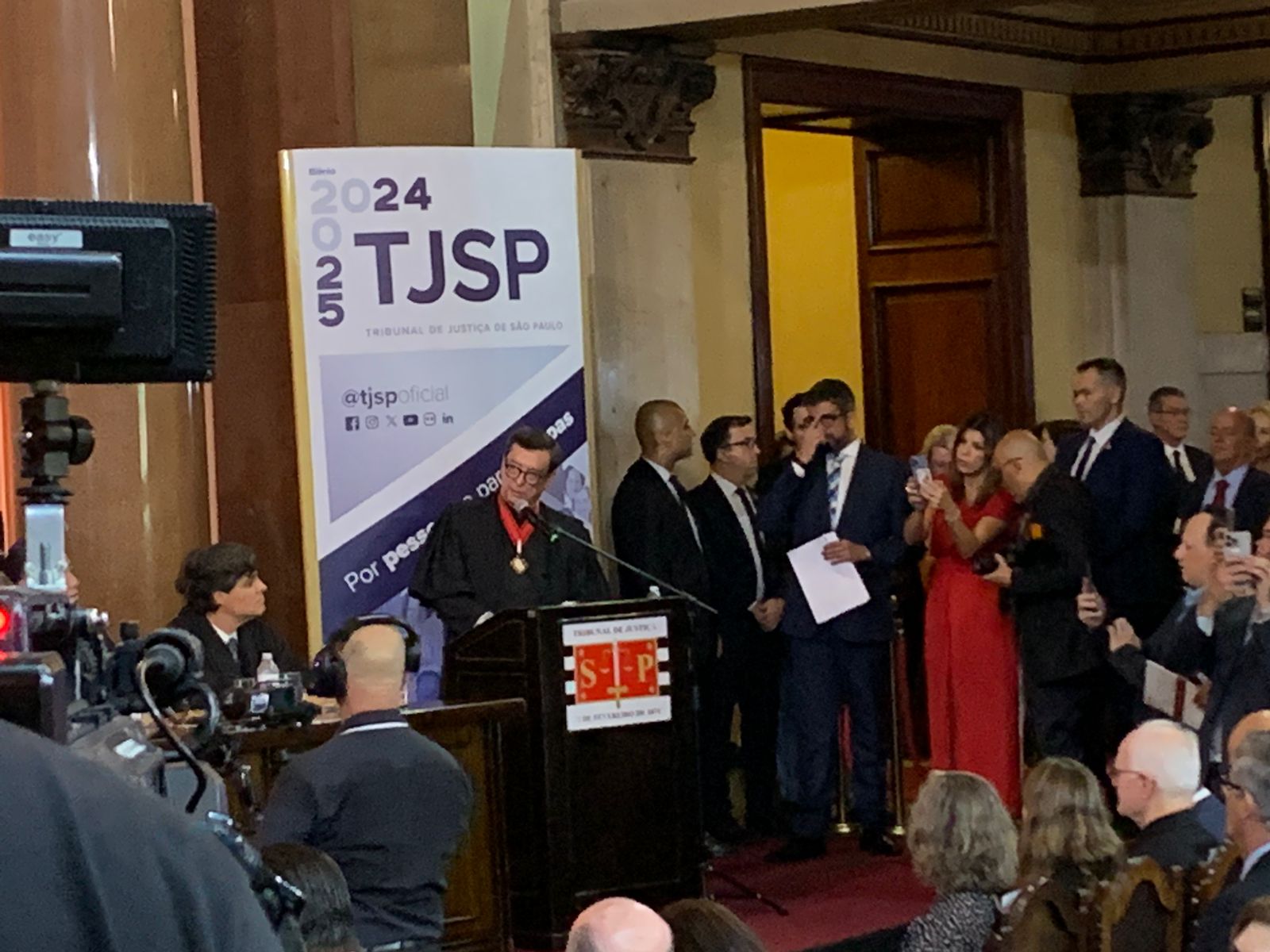 O presidente do TJ-SP, Torres Garcia, em seu discurso