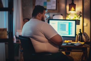 homem trabalhando no computador