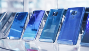 vitrine com celulares