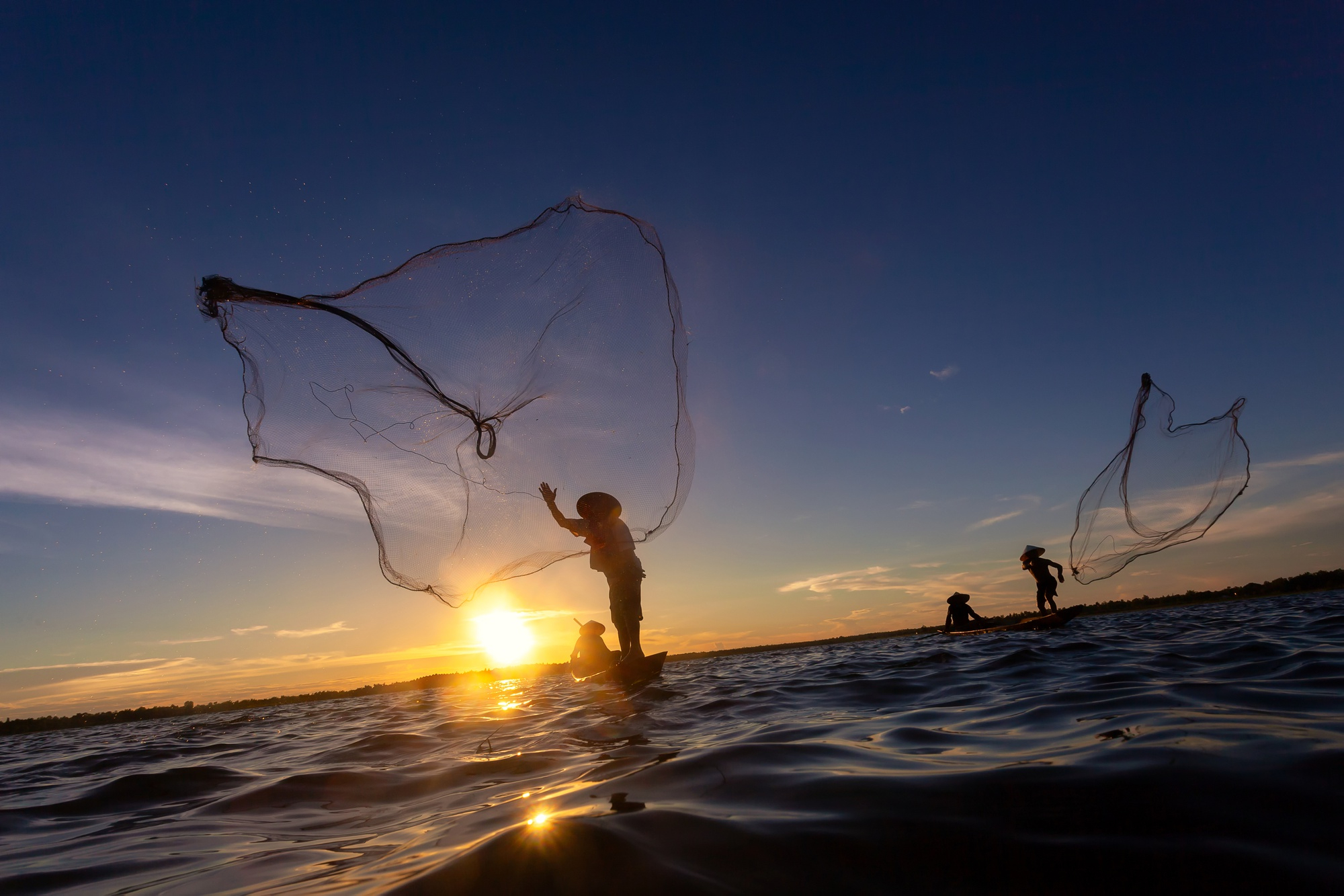 pescadores pesca rede