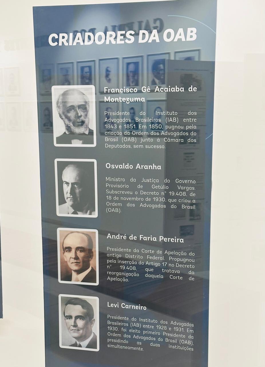 O Museu conta com uma ala reservada para a OAB e outra para a AMB