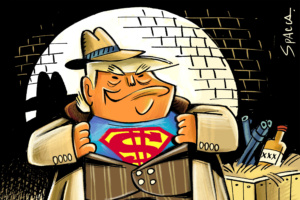 Donald Trump Superman horizontal Spacca