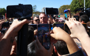 Brasília (DF), 18/07 /2025 - Bolsonaro fala a imprensa após colocar tornozeleira na Secretaria de Administração Penitenciária do Distrito Federal. Foto Antônio Cruz / Agência Brasil