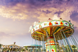 Carrossel, parque de diversões, parque, diversão