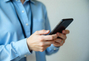 homem usando celular no trabalho