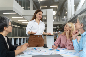 equipe mulheres líder promoção empresa