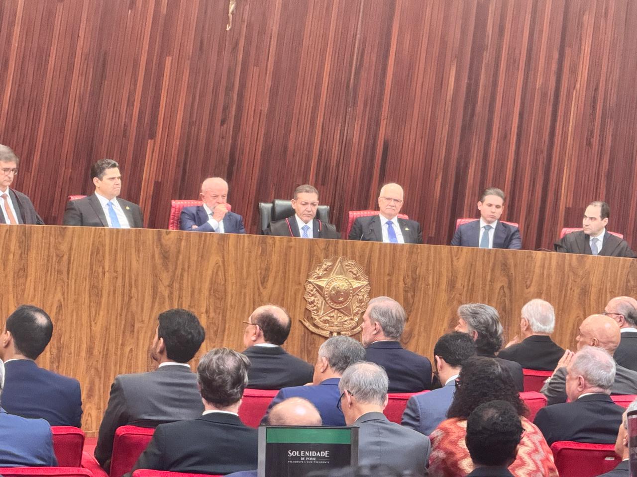Solenidade de Posse no TSE - Paulo Gonet, Davi Alcolumbre, Lula, Nunes Marques, Edson Fachin, Hugo Motta e Beto Simonetti