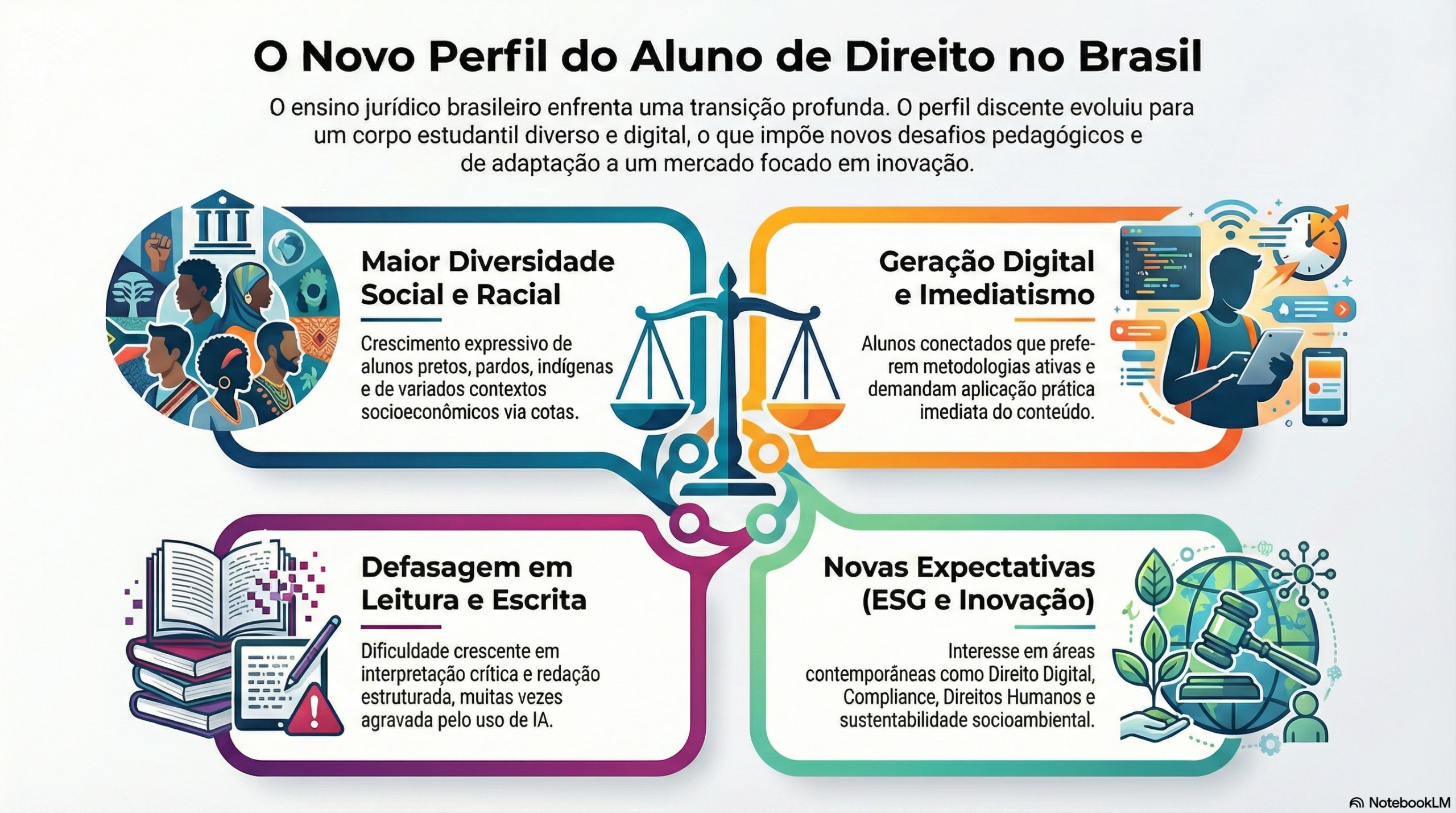 Políticas de cotas sociais e raciais mudou o perfil do aluno de Direito e trouxe maior diversidade para sala de aula, além de formação mais completa segundo professores